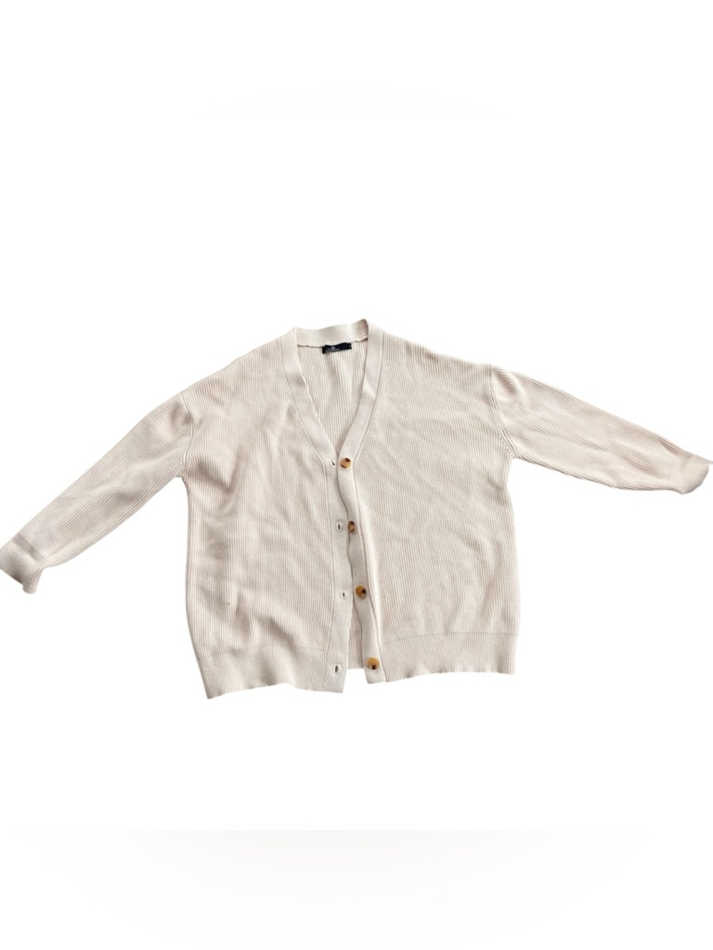 Lillusory Cream Ribbed Cardigan size M women